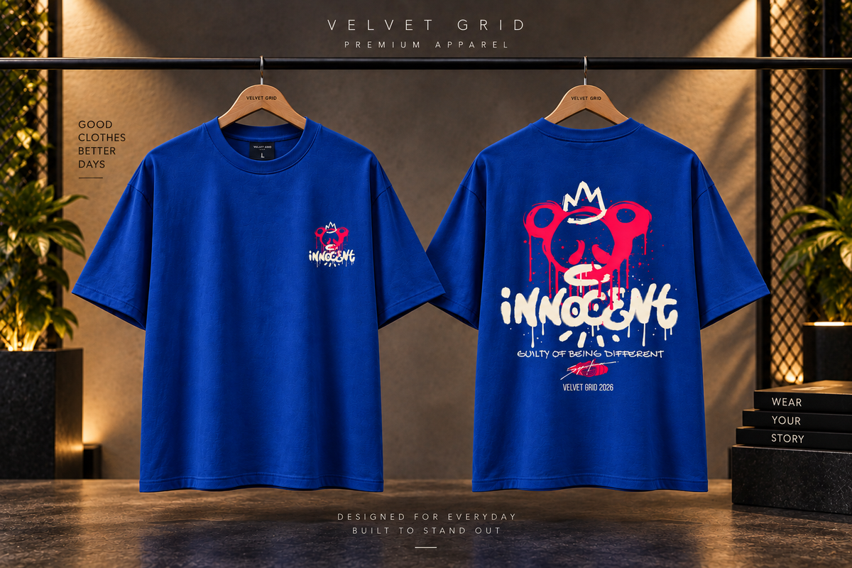 Innocent Graphic Oversized T-Shirt | Premium Streetwear Tee | Velvet Grid