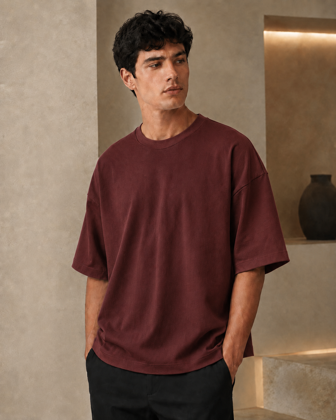 Signature Terry Oversized T-Shirt | Premium Relaxed Fit Tee | Velvet Grid