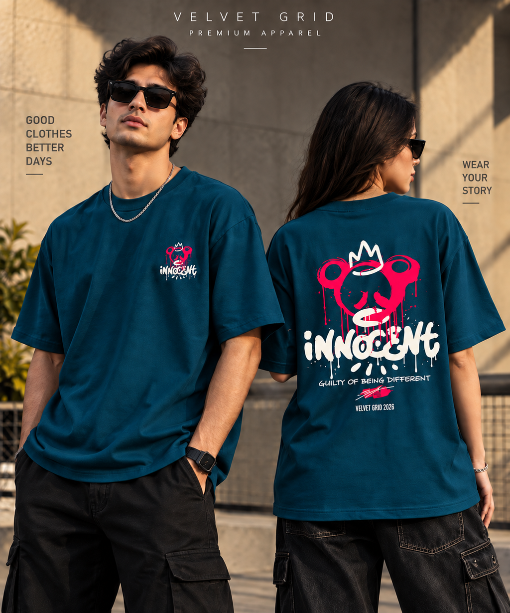 Innocent Graphic Oversized T-Shirt | Premium Streetwear Tee | Velvet Grid