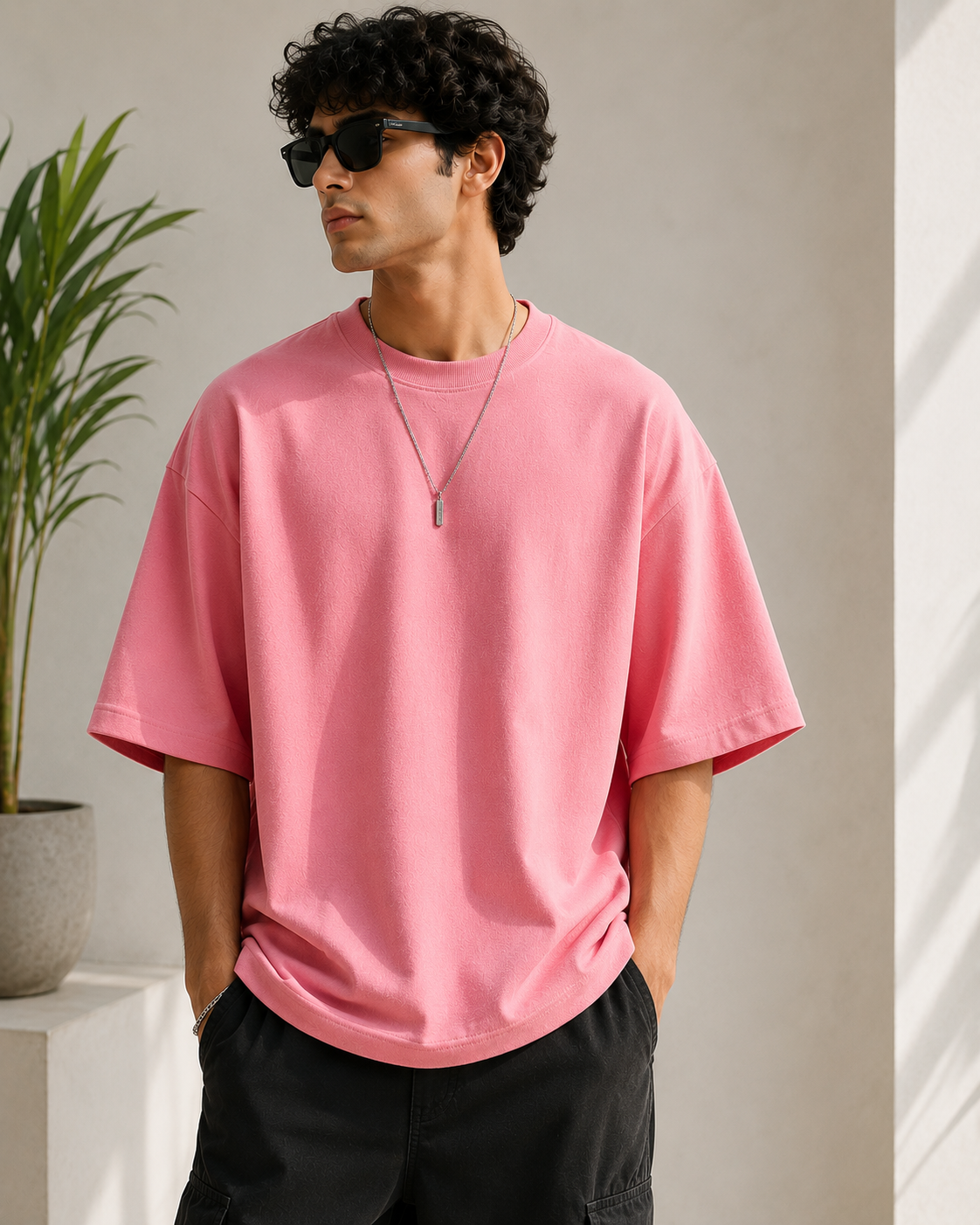 Signature Terry Oversized T-Shirt | Premium Relaxed Fit Tee | Velvet Grid
