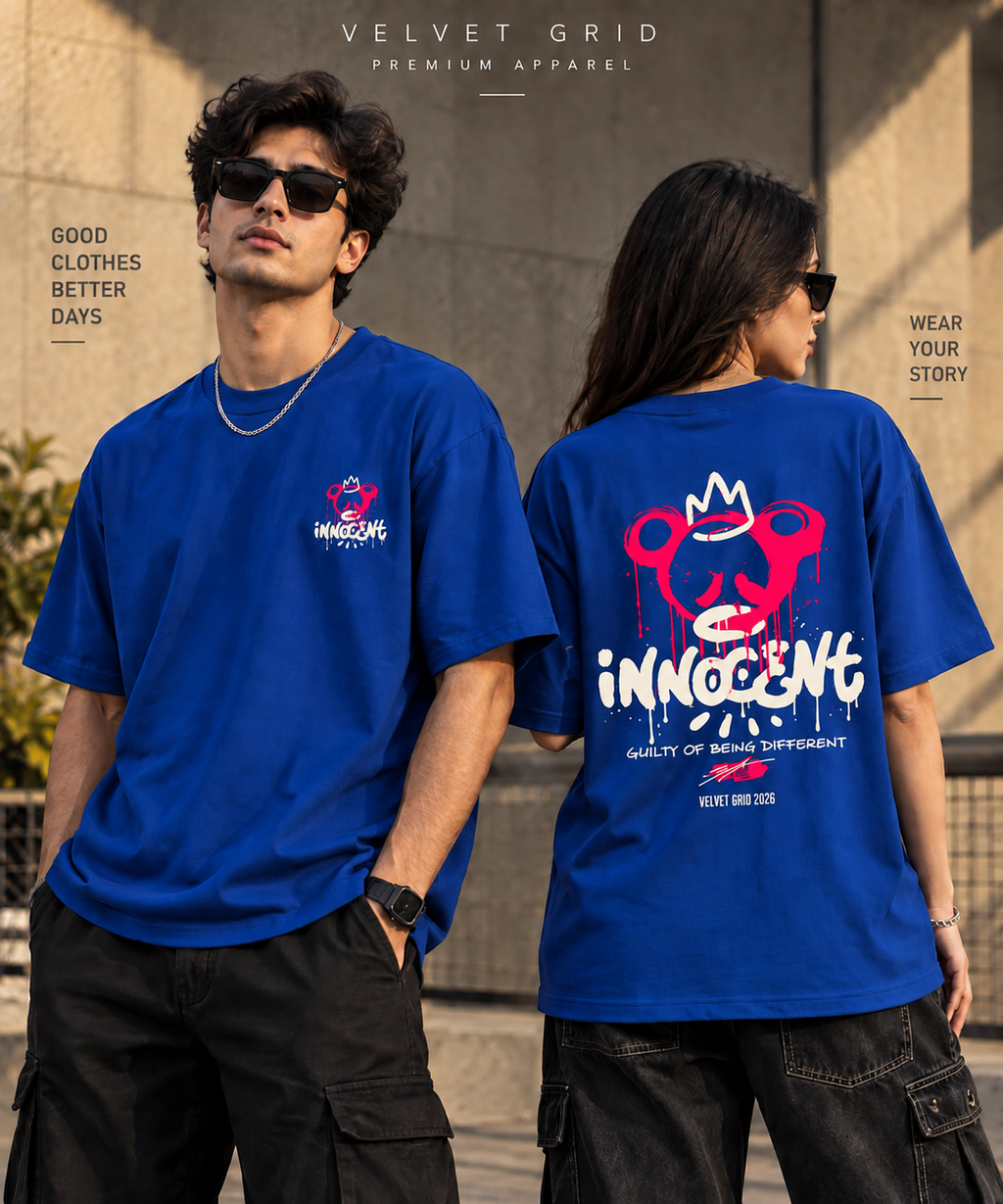 Innocent Graphic Oversized T-Shirt | Premium Streetwear Tee | Velvet Grid
