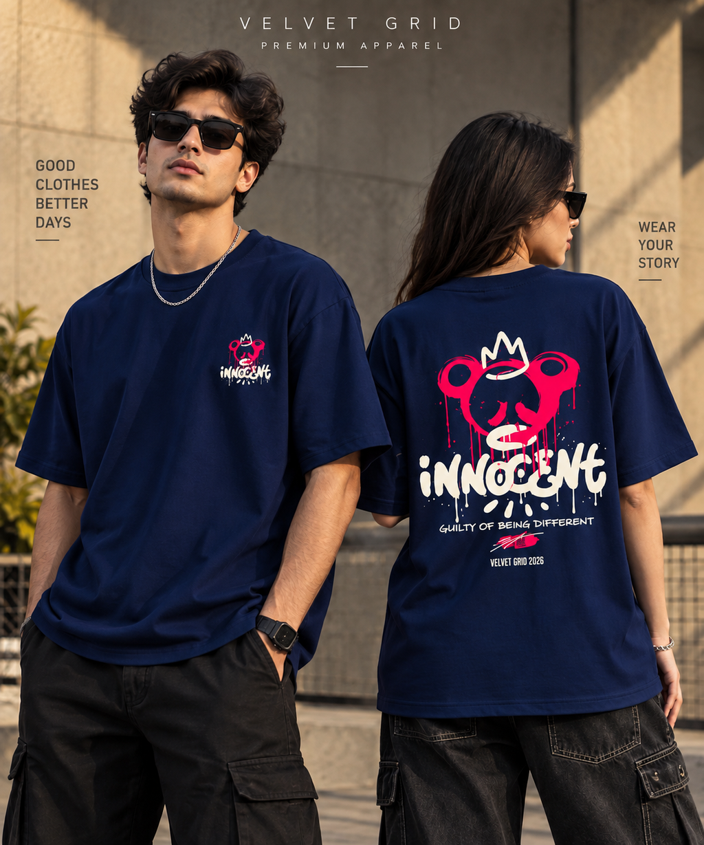 Innocent Graphic Oversized T-Shirt | Premium Streetwear Tee | Velvet Grid