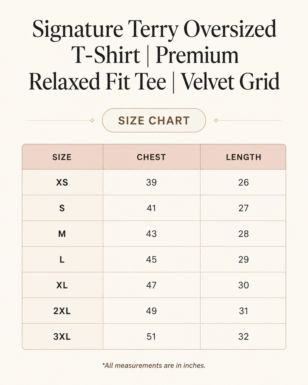 Signature Terry Oversized T-Shirt | Premium Relaxed Fit Tee | Velvet Grid